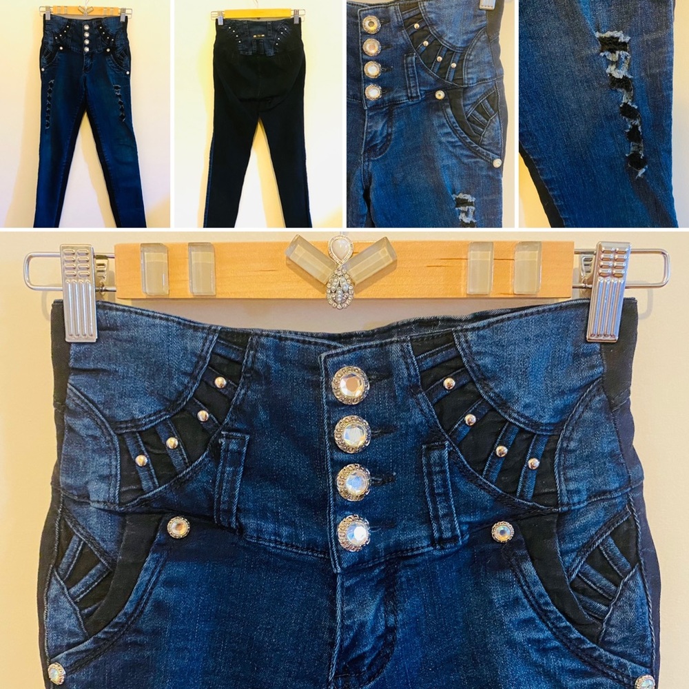Magic Jeans- Two Toned High Waisted Skinny